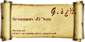 Grossman Ákos névjegykártya